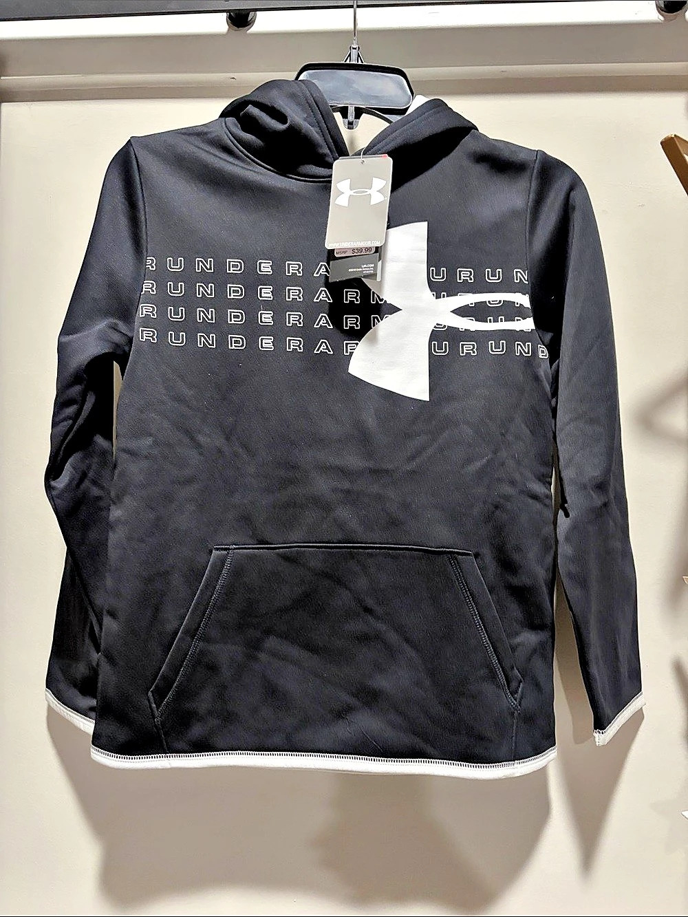 Under Armour ColdGear Boys Medium Black & White NWT Hoodie